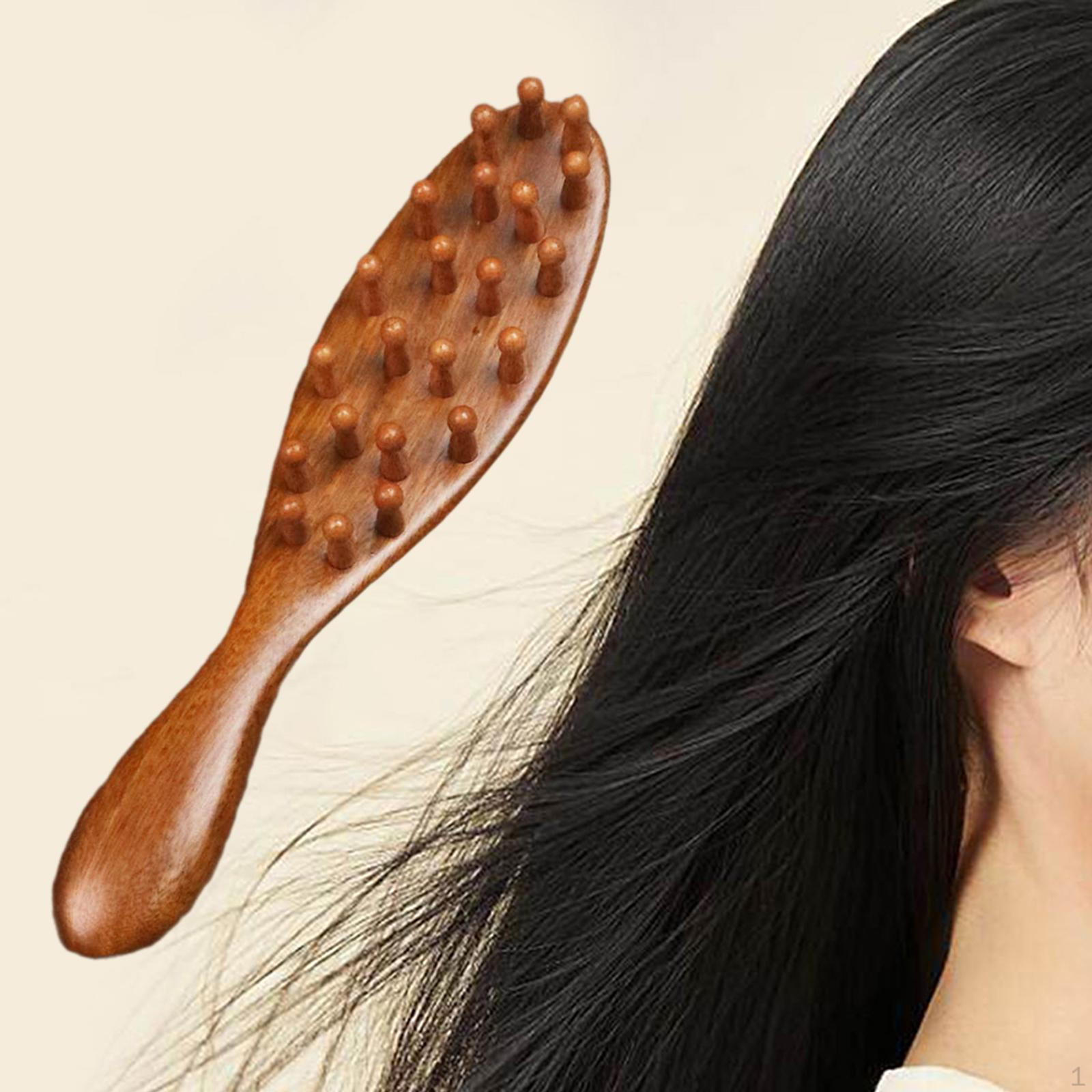 

Деревянная массажная расческа для волос, подарок на день рождения, парикмахерская, многофункциональная щетка для мытья шампунем 22 Tooth Long