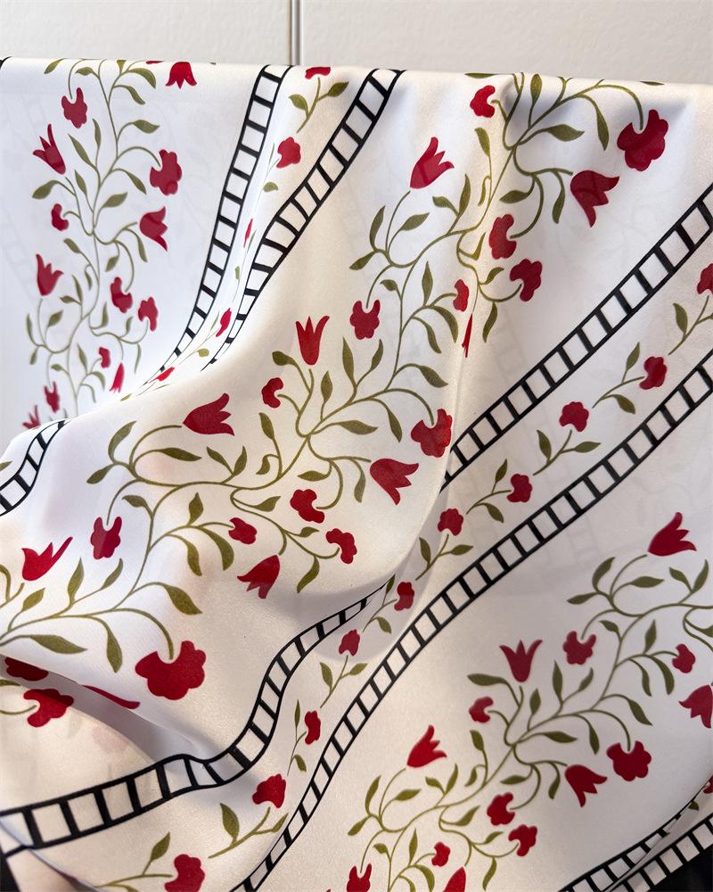 70x70cm Square Scarf Women Imitation Silk Hairbands Foulard Women Bandands Kercheif Shawls Wraps Small Hijab Headband Bandana