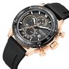 Multifunktions-Chronograph Drei-Augen-Silikonarmband Leuchtendes Kalender-Herrenuhr 2211