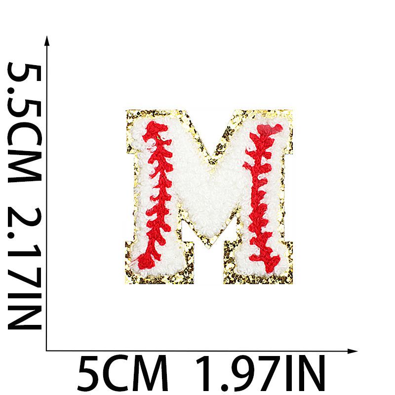 5.5Cm Baseball Pattern English Letter Embroidery Cloth Sticker Ironing Towel Embroidery Letter Patch Sticker Computer Embroidery Chapter Boy