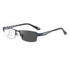 Large Frame Multifocal Glasses Men Square Metal Photochromic Reading Glasses Blue Light Blocking Eye Protection Eyeglasses