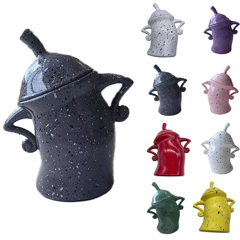 1PC Akimbo Resin Mugs Christmas Cookie Candy Jar Cute Food Storage Jar With Lid Christmas Decor Canister With Attitude Kitchen