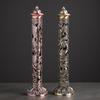 Vintage Vertical Incense Holder Dragon and Phoenix Pillar for Home Office, Celebration Decor, Room Decor,Furniture,New Year Gift