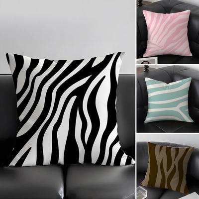 Zebra Pattern Fashion Cushion Cover Pillowcase Ultra Soft Skin Friendly Fabric Cloud Like Comfort Concealed Zipper