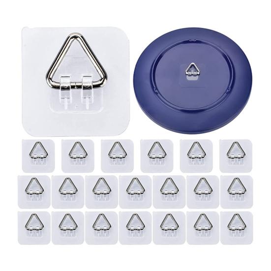 10/20/30Pcs Invisible Adhesive Plate Hangers Strong Load-bearing Easy to Install Wall Plate Hangers Picture Hanging Vertical Hooks