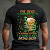 Lustiges Herren-Grafik-T-Shirt - Spruch "Der Teufel flüsterte Bring Bier" - St. St. Patrick's Day Trink-Witz-T-Shirt