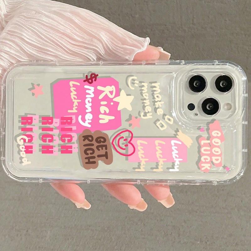 Niche Personality European, American English 15promax Is Suitable for Apple 13 Mobile Phone Case iPhone14 Airbag Anti-drop 1211