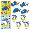 6 Stück/Packung Hai-Gesichts-Tausch-Puzzle-Aufkleber, DIY-Persönlichkeitsaufkleber, Meereslebewesen-Aufkleber