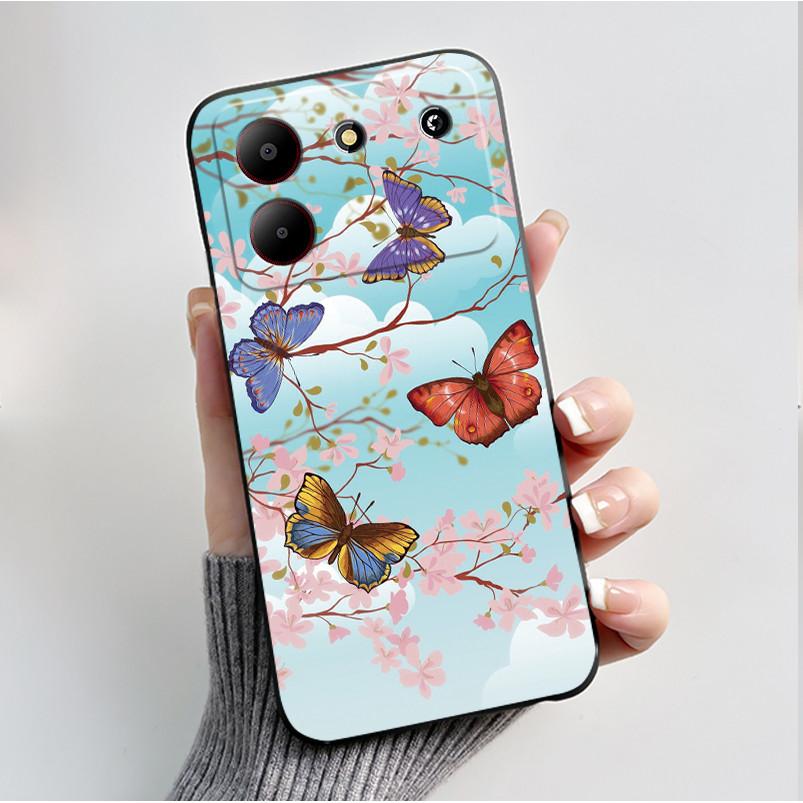 For ZTE Blade A54 Case Protective Soft Silicone Flower TPU Covers for ZTE BladeA54 4G Bumper For Blade A34 A 54 Phone Cases Bag