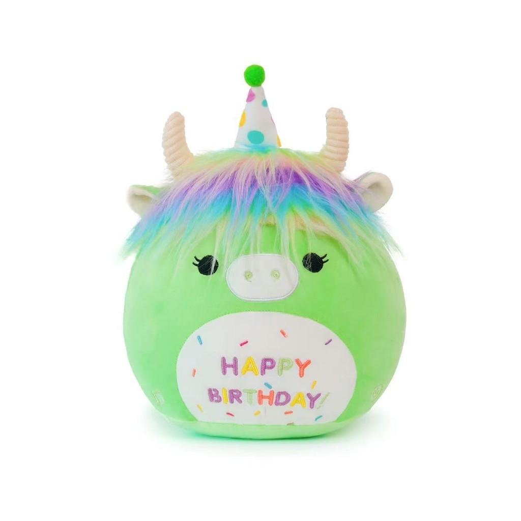 

Squishmallows Soft Toys Salamander Stuffed Animal Birthday Love Dog Stuffed Plush Toy Cartoon Shark Doll Gift For Children Green Birthday Cow-30cm