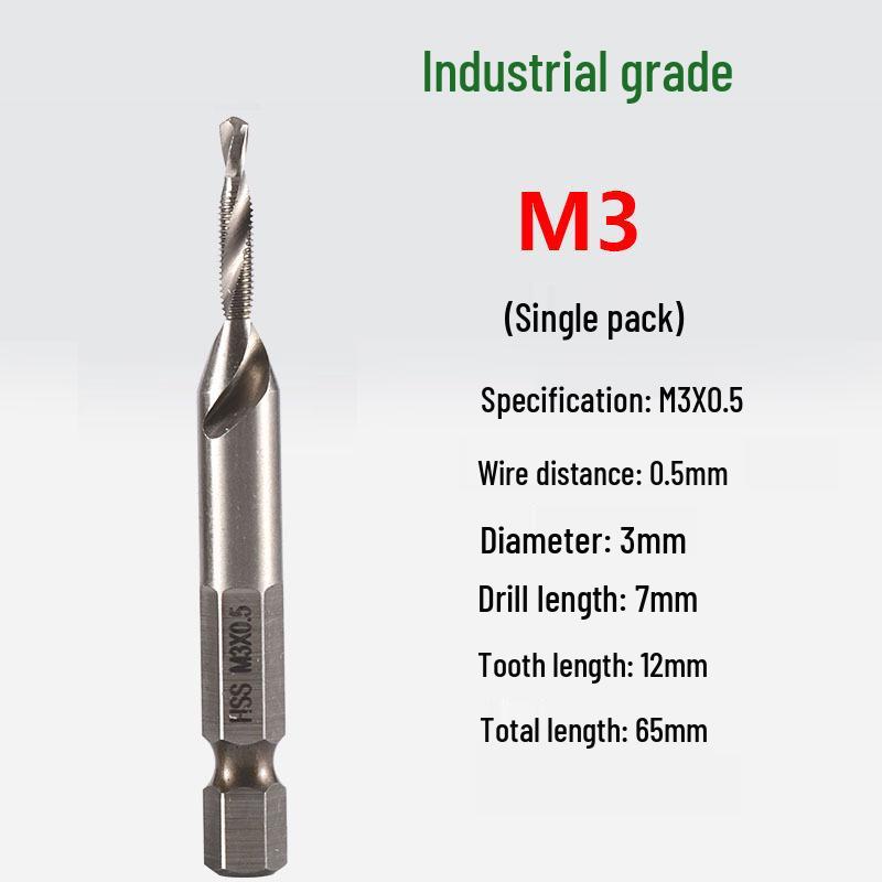 Multifunctional Hex Shank Spiral Tap and Drill Set for Electric Drills