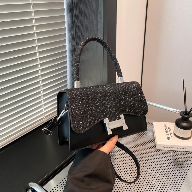 

Daily commuting simple style handbag trendy sense niche new shoulder bag premium versatile messenger bag чёрный