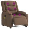 VidaXL Electric Massage Recliner Armchair Brown Fabric 3310255
