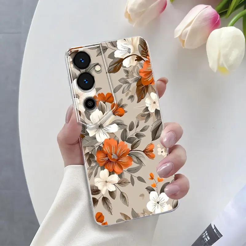 

For Tecno Pova 4 Pro Pova 4 3 2 Case Luxury Protective Cover For Tecno Pova 4Pro Marble Flower Clear Soft Silicone Phone Case Tecno Pova 4