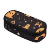 Pencil Case Printed Durable Polyester Fabric Zip Around Closure with Main Pocket Mesh Layer and Removable Pen Divider for Students