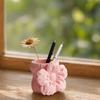 3D Printed Silk Flower Pen Holder, Cute Puff Flower Desk Organizer, Makeup Brush Storage, Vase Decorative Gift for Students Girls