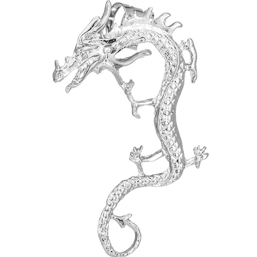 Dragon Modern Chinese Earrings In Gold Silver Black Trendy Animal Jewelry Zodiac