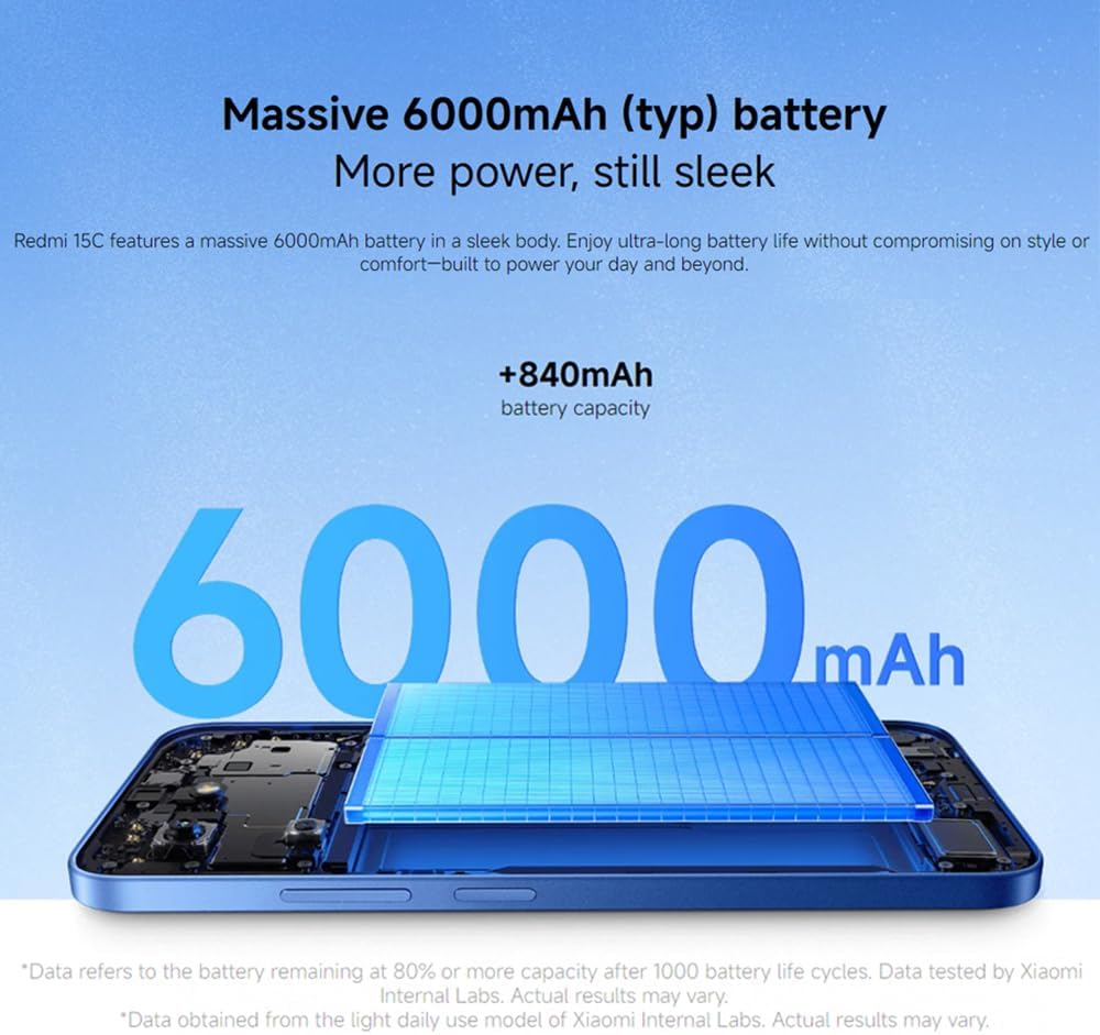 Xiaomi Redmi 15C Smartphone Global Version MediaTek Helio G81-Ultra 120Hz 6.9" Dot Drop display 33W charging