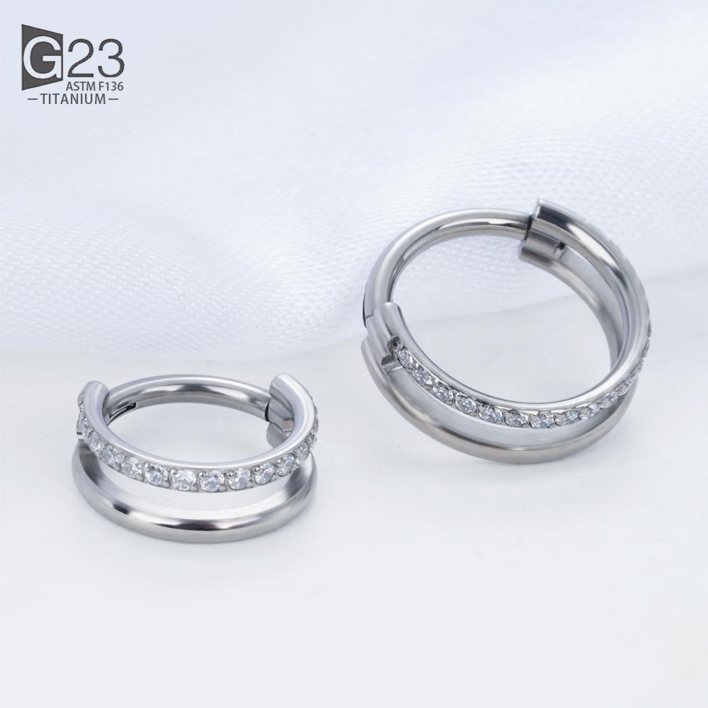 G23 Titanium Implant Grade Hinged Seamless Earrings Clicker Hoop Ring for Cartilage Helix Rook Septum Daith Tragus Conch