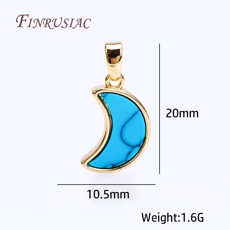 18K Real Gold Plated Turquoise Geometry Pendants For Necklace Making,High Quality Connector Pendants DIY Accessories Wholesale