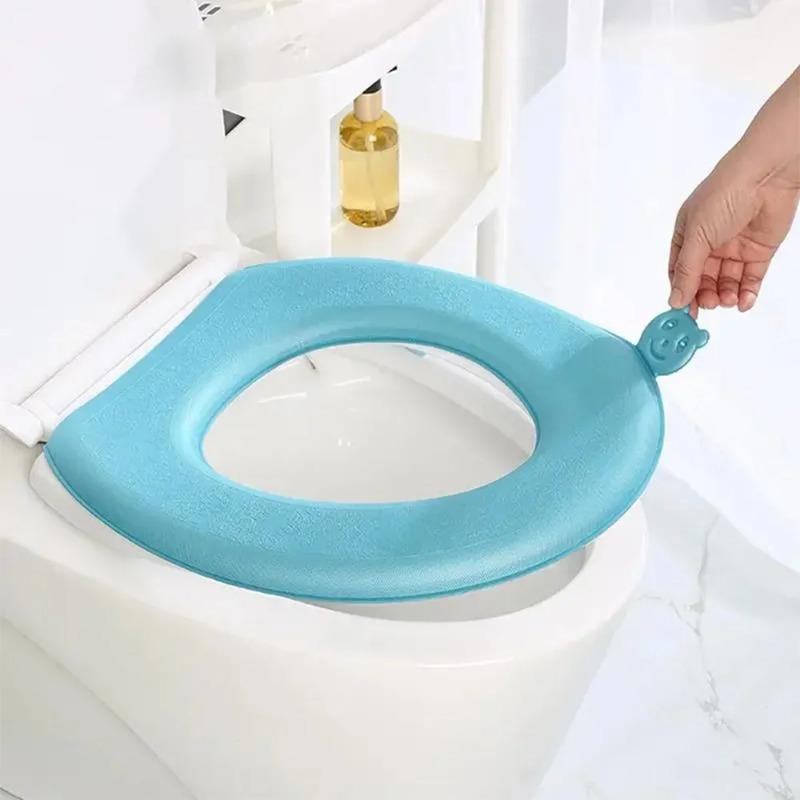 EVA Handheld Lift Toilet Seat Cover Thickened Four Seasons Universal Toilet Seat Cushion Paste Type Toilet Cushion Accessories