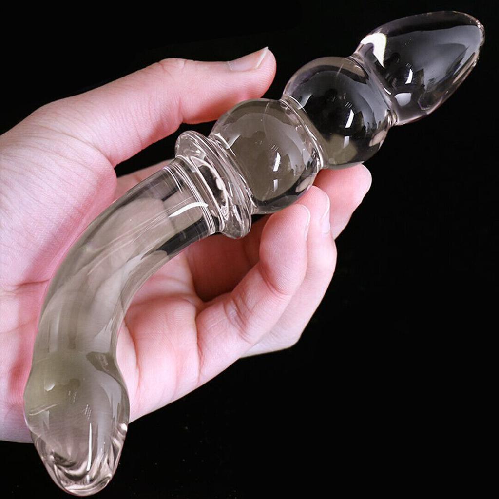 Manyjoy Crystal Glass Dildos Masturbator Realistic Dildo Penis Glass Beads G-Spot Anal Butt Plug Sex Toys for Man Woman Couples