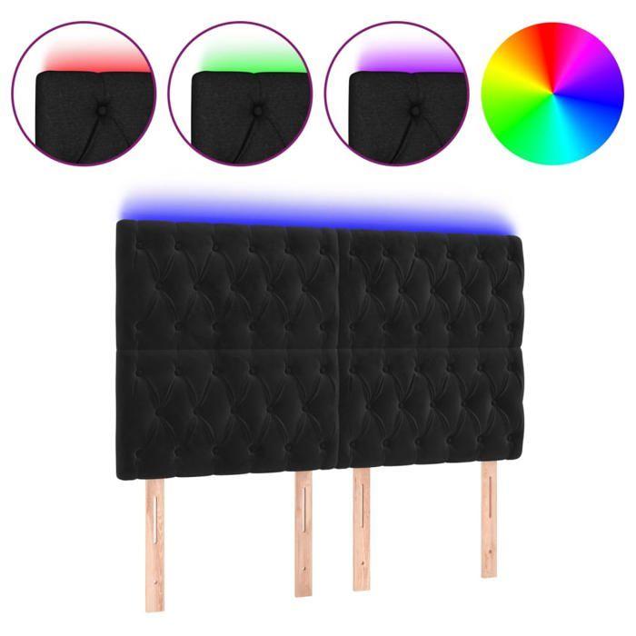 VidaXL LED Headboard Bedroom Furniture Double Bed Accessory Head of Bed Frame Interior Black 3122810