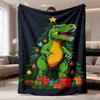 2026 Latest Flannel Blanket Dinosaur & Gifts Print, Mixed Color, Polyester, Flannel, Reversible, AllSeason, Contemporary Style, Digital Print, No Embe