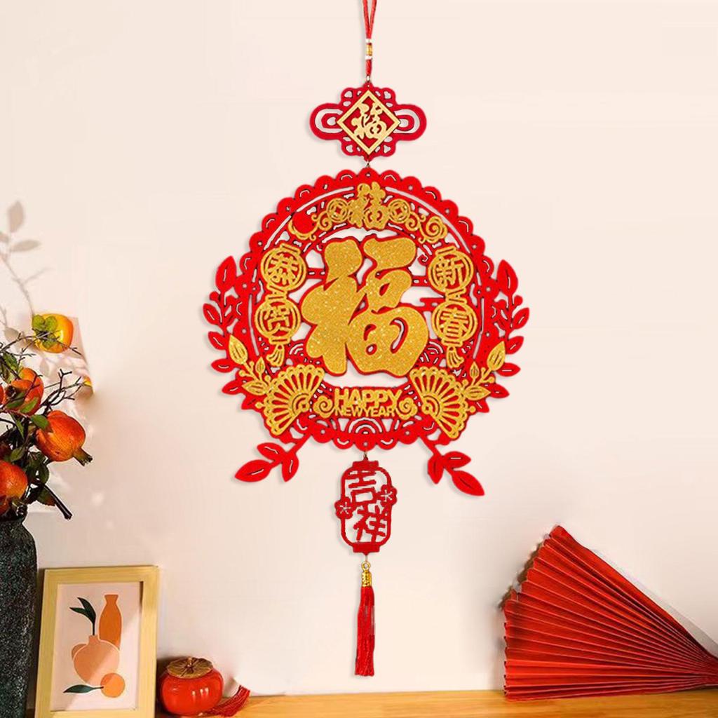 Chinese New Year Decoration Hanging Ornament Gift Red 2025 Dragon Year Oriental Chinese Knot Tassel Decoration for Wall Decor