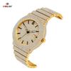 Damen Strass Uhren Hip Hop Stil Diamantbesetzte Quarz Armbanduhr Wasserdichte Schmuckuhr für Sie