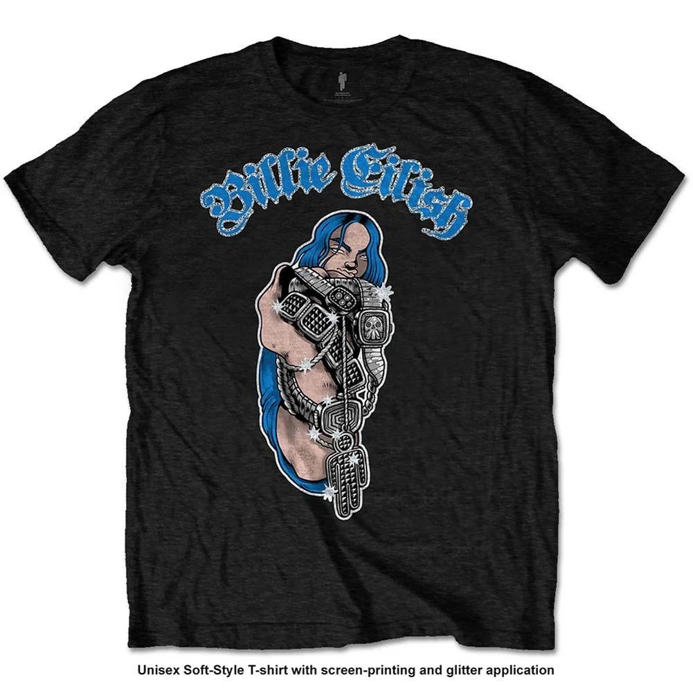 Men s Billie Eilish Bling Slim Fit T-shirt Medium Black XXXXL