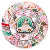 50pcs Pink Christmas Cute Santa Claus Stickers Cute Toys Decals Decoration DIY Phone Fridge Suitcase Skateboard Bike Gifts