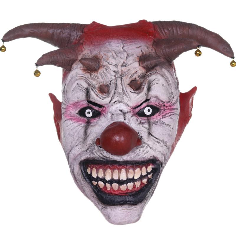 Halloween Horror Demon Clown Mask with Red Nose