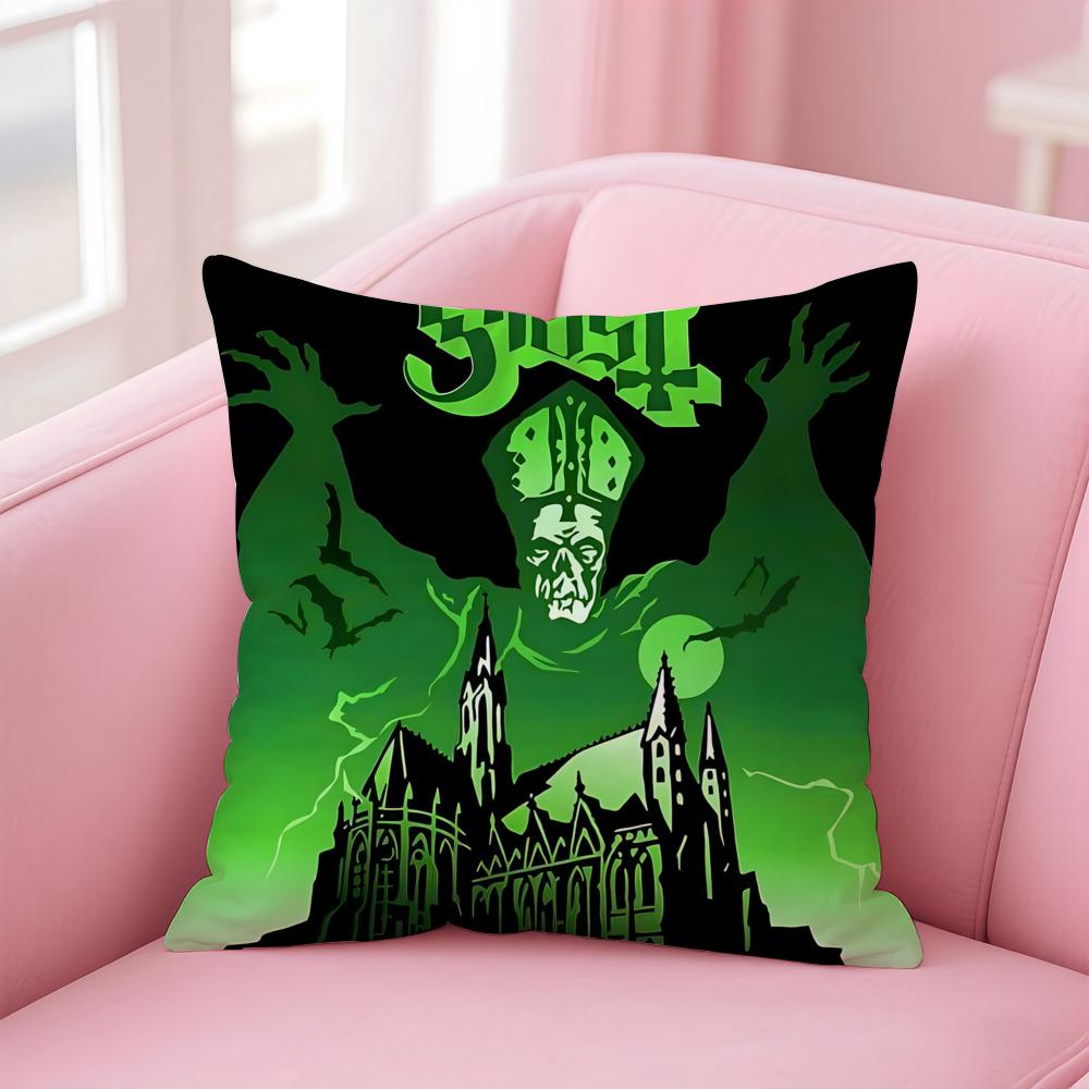 Band G-Ghost Cushion Cover Comfortable Reversible Pillow Cover Ideal for Car Sofa Bedroom & Beyond
