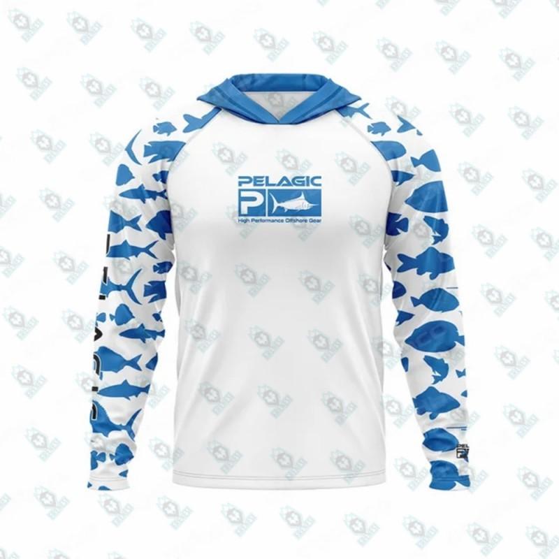 Mens Quick-Dry UV Protection Long Sleeve Fishing Hoodie Outdoor Sports Cycling Apparel