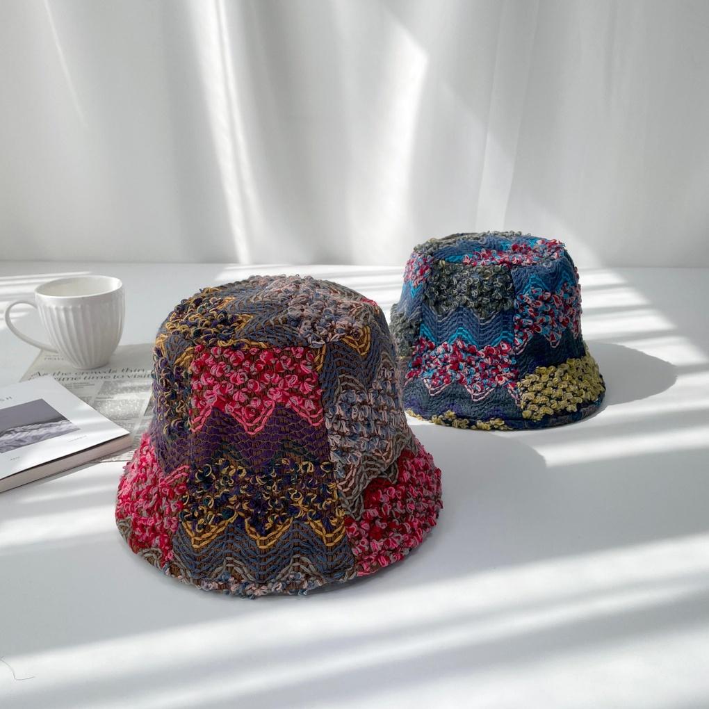 Women's and Men's Daily Knitting Yarn Boro Bucket Hat