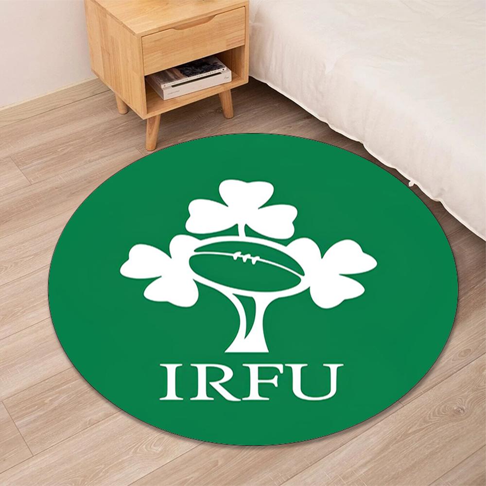 Ireland Rugby Printed Round Rug Carpet Chair Rug Area Rug Entryway Doormats,for Office Chair Living Room Bedroom Kitchen Room.