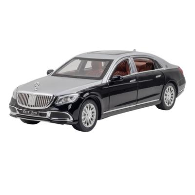 1/24 Maybach AMG S600 Toy Car Model, Diecast Alloy Metal Miniature Pull Back Sound & Light Collection Free Wheel Gift for Boy