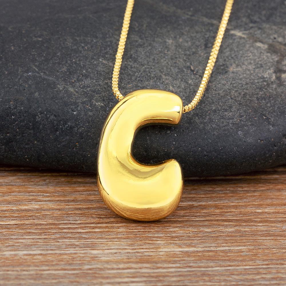 Nidin High Quality Creative Trend A-Z Letters Charm Pendant Necklace For Female Male Name Initials Alphabet Jewelry Accessories