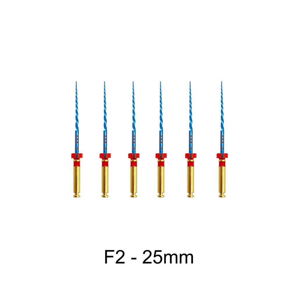 6Pcs Dental Heat Activated Canal Root Files Super File Bluesx-F3 25Mm Dentist Tools Can Bend For Preparing Root Canal Treatment