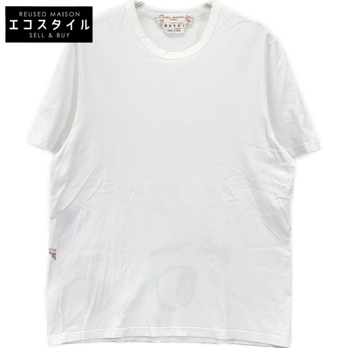 

MARNI [xMARIA MAGDALENA SUAREZ] M05GC0139 18Stainless Steel White Print T-Shirt tops 48 whiteUsed