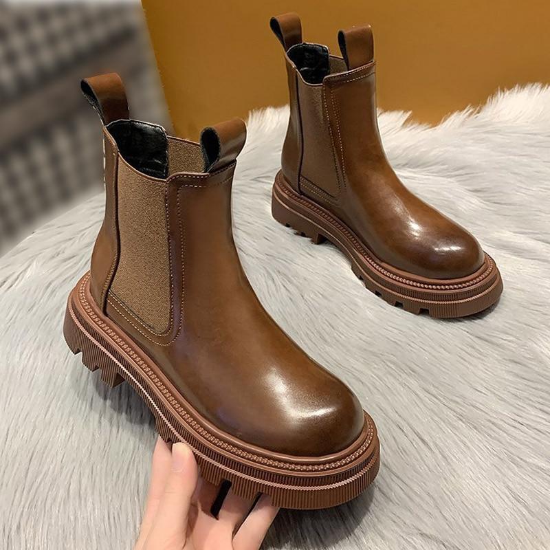 Botas Chelsea Mujer Pu Cuero Otoño Botines Mujer Zapatos de Moda Zapatos  Antideslizantes Plataforma Slip on Female Boot comprar a buen precio —  entrega gratuita, reseñas reales con fotos — Joom