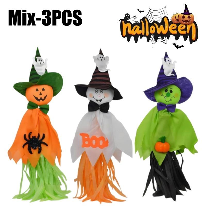Creepy Hanging Doll Decor Halloween Scarecrow Ornaments Terrifying Ghost Festival Props for Haunted Houses & Outdoor Displays