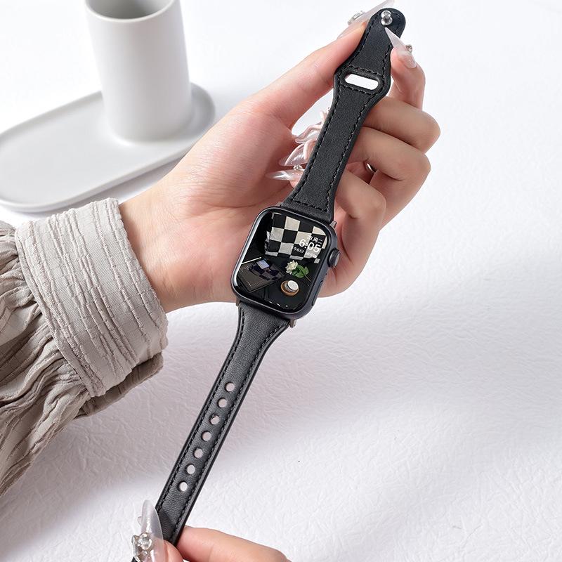 

Совместим с Apple iWatch S10, Xiaomi 89Pro, Redmi 4, Huawei GT5: Женский ремешок для часов из натуральной кожи с шипами, узкий, на талию 22mm Huawei