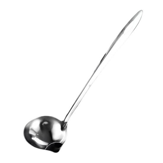 1 Stück Ölabscheider Suppenkelle Edelstahl Fettfilter Schöpfkelle mit Ausguss Fettabscheider Ölsieb Küchen Koch-Filtersieb