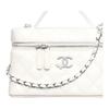 Chanel 25b Star Series Classic Logo Particle Leather Silver Chain Single Shoulder Handbag For Women White