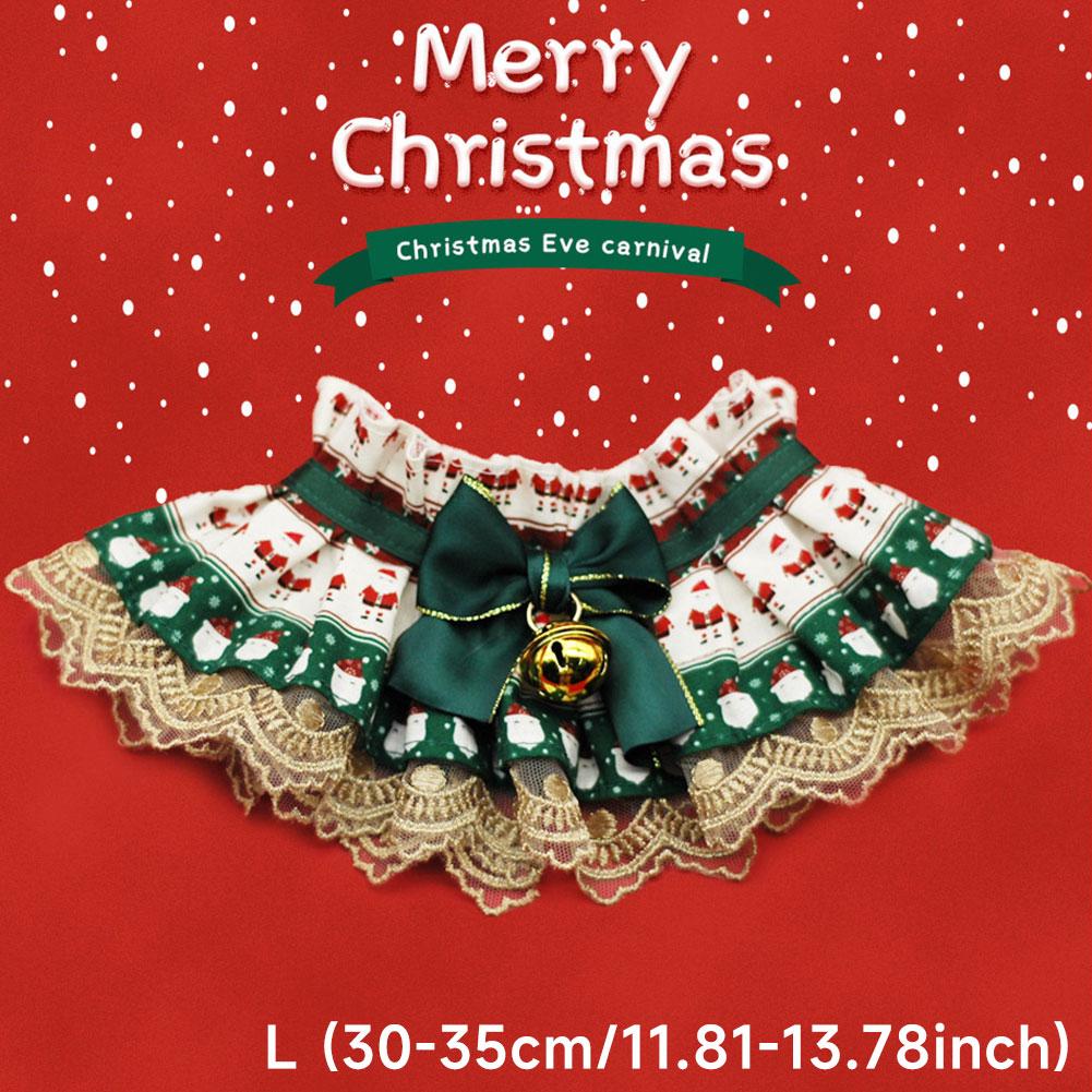 Noël Chat Chien Bavoir Bave Dentelle Serviette Salive Réglable Accessoires Costume Animal de Compagnie