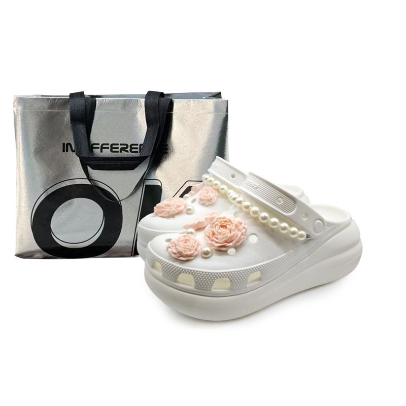 

Crocs Crush Clog SIN3A Белый Персиковый Подарочный Пакет Элегантные Удобные Перфорированные Туфли Унисекс Белый 42-43 белый