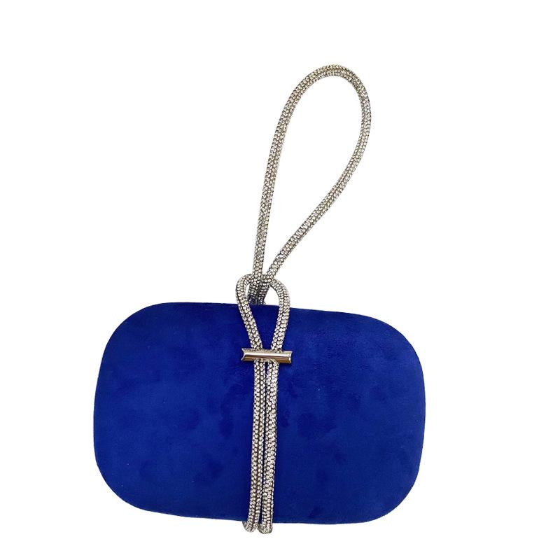 

Rhinestone Velvet Clutch: Elegant Ladies Evening Bag & Bridesmaid Dress Accessory 19x15x4cm сапфірове скло синього кольору кольору