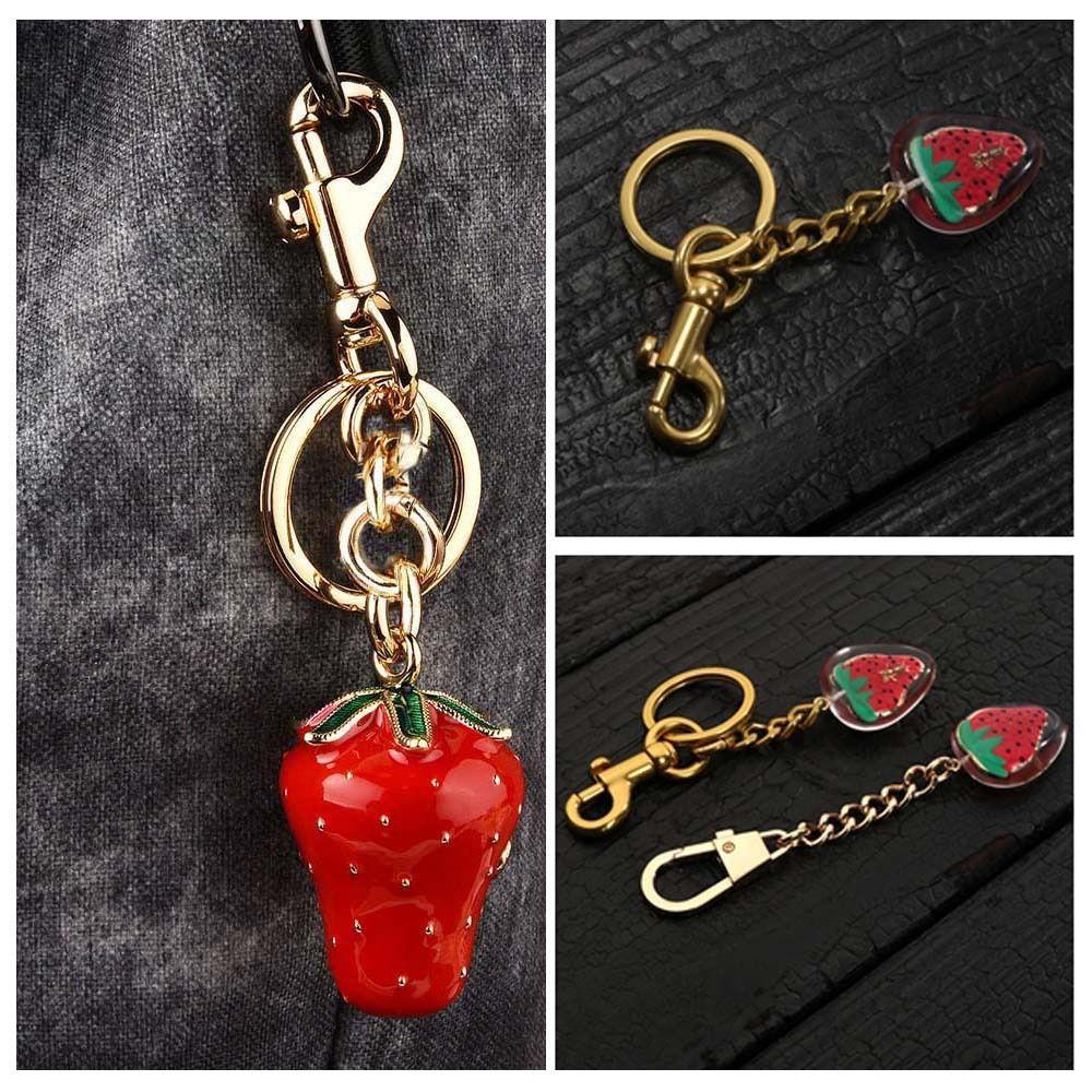 3D Crafts Strawberry Keychain Strawberry Car Keyring Fashion Strawberry Charms  Birthday Gift